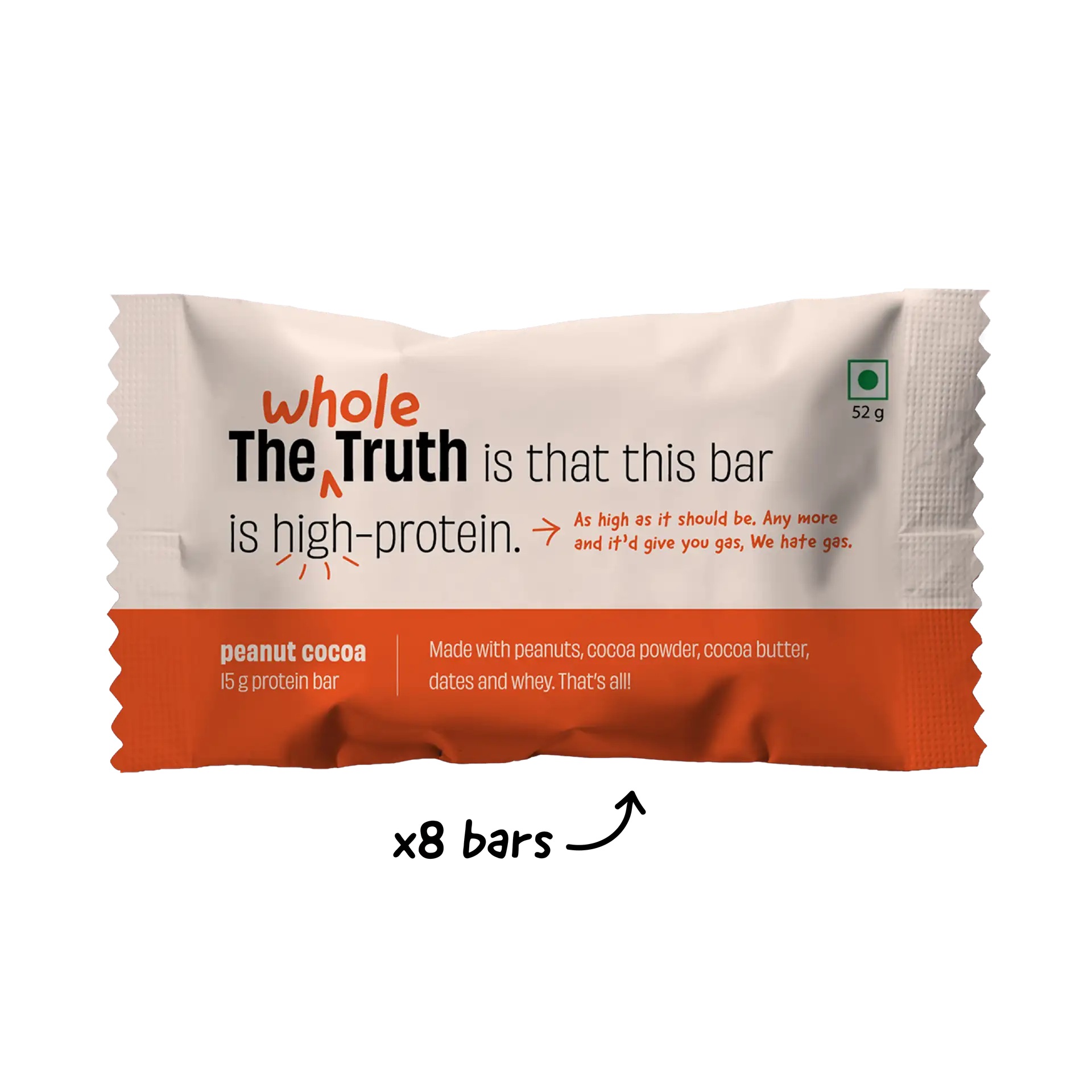 WHOLE TRUTH PEANUT COCOA PROTEIN BAR 52G