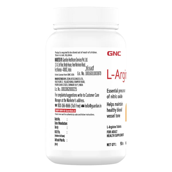 GNC L-Arginine 1000mg 90 Tablets