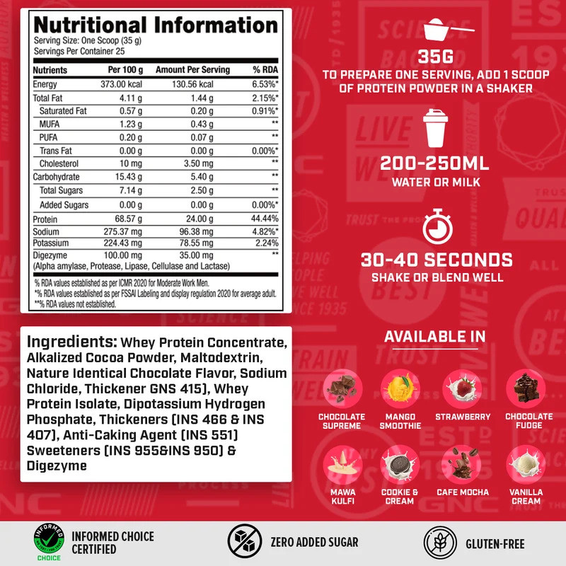 GNC 100% Whey Protein Kesar Pista 4lbs