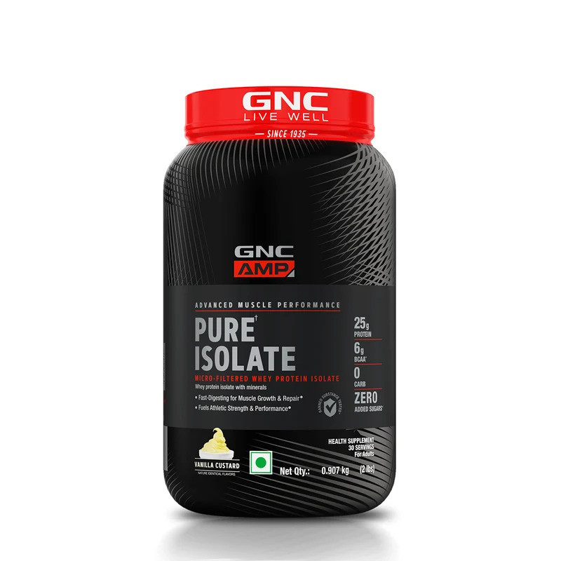 GNC AMP Pure Isolte Low Carb 2lbs Vanilla Custard