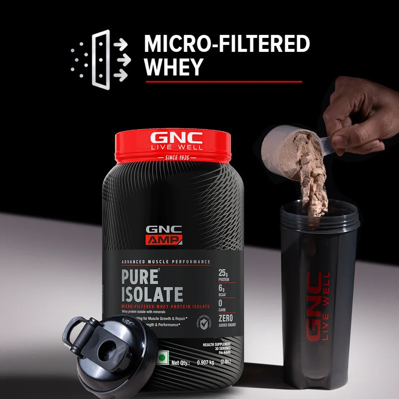 GNC AMP Pure Isolte Low Carb 2lbs Vanilla Custard