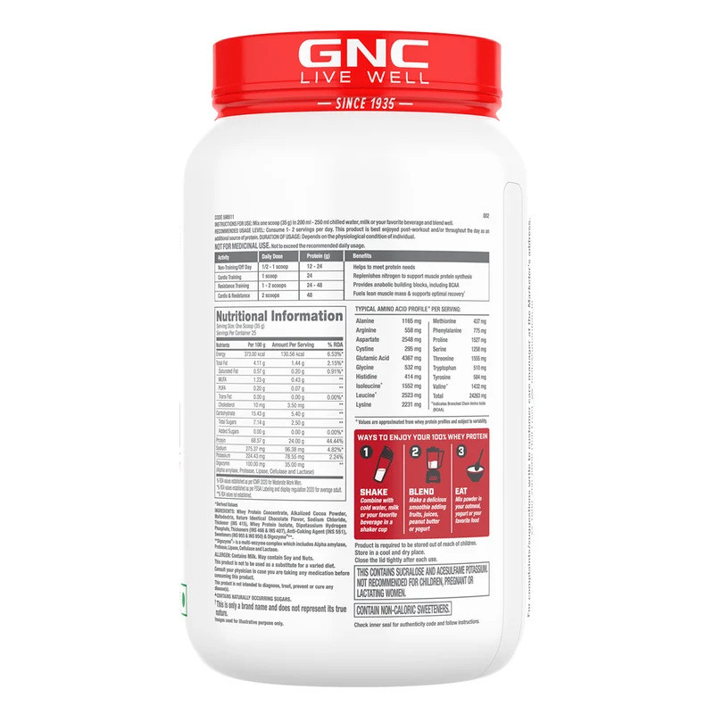 GNC 100% Whey Protein Kesar Pista 4lbs