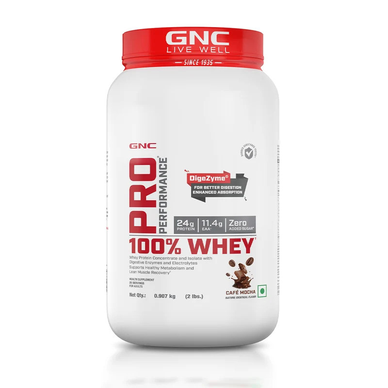 GNC 100% Whey Protein Kesar Pista 4lbs