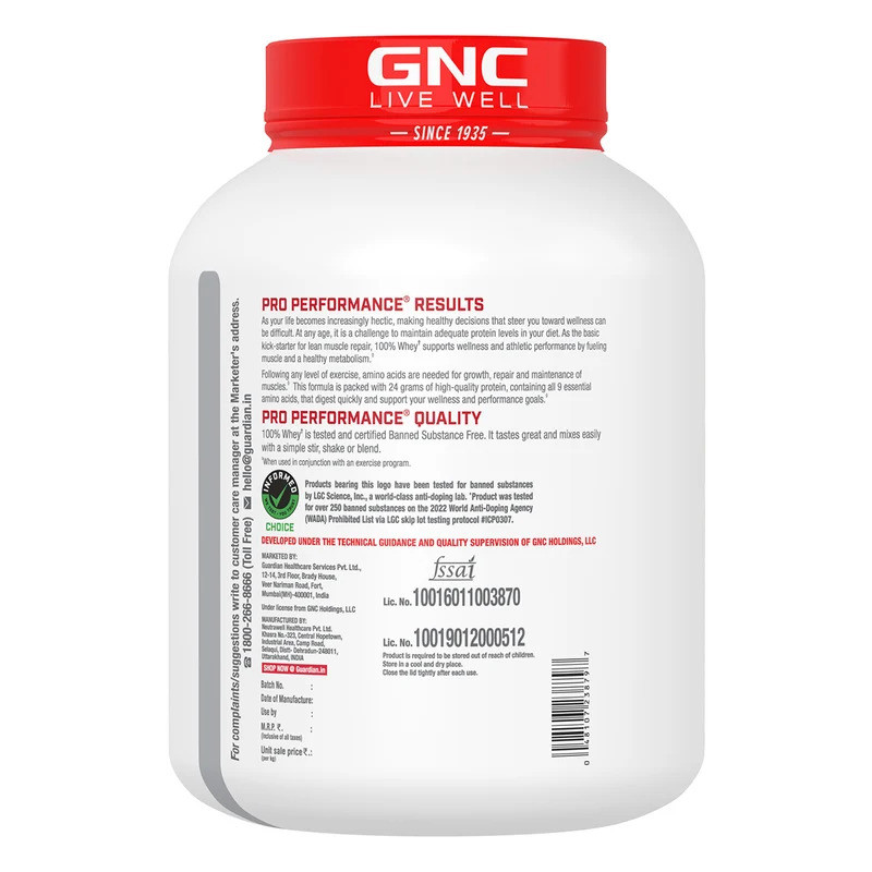 GNC 100% Whey Protein Kesar Pista 4lbs