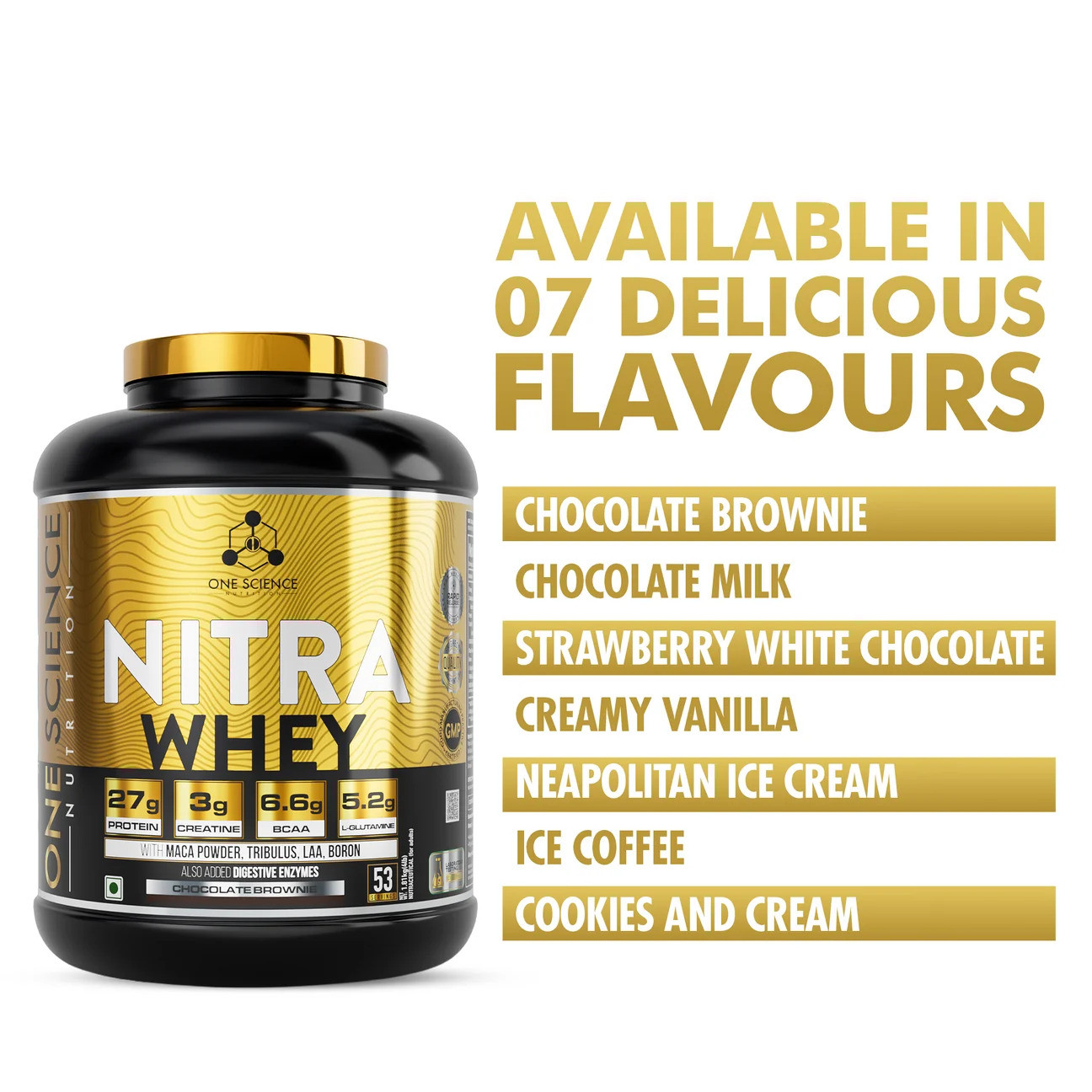 One Science Nitra Whey 4lbs + Free Multivitamin 60 Capsules Chocolate Brownie