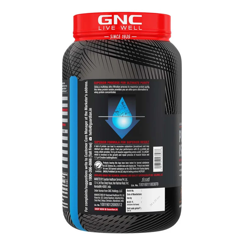 GNC AMP Pure Isolte Low Carb 2lbs Vanilla Custard