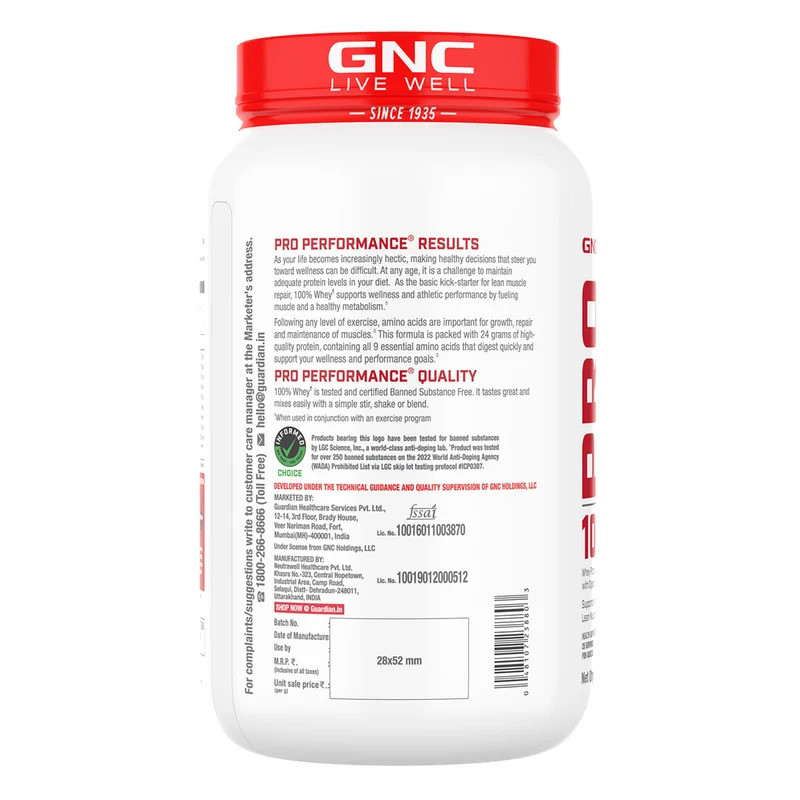 GNC 100% Whey Protein Kesar Pista 4lbs
