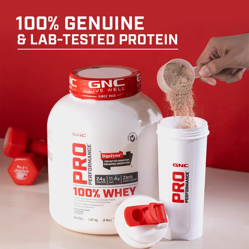 GNC 100% Whey Protein Kesar Pista 4lbs