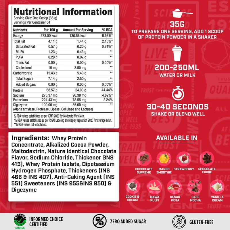 GNC 100% Whey Protein Kesar Pista 4lbs
