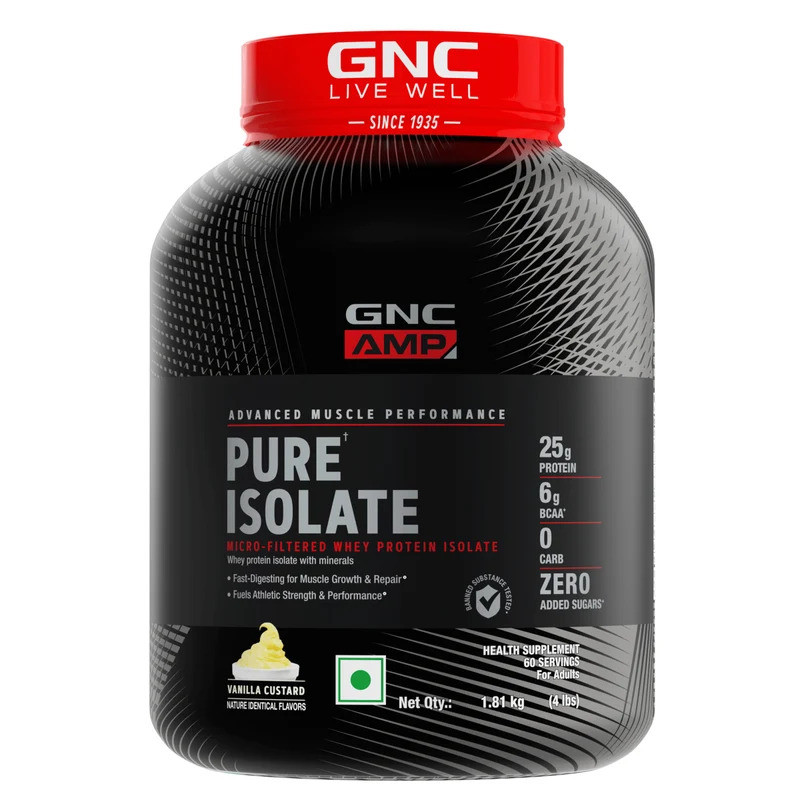GNC AMP Pure Isolte Low Carb 2lbs Vanilla Custard