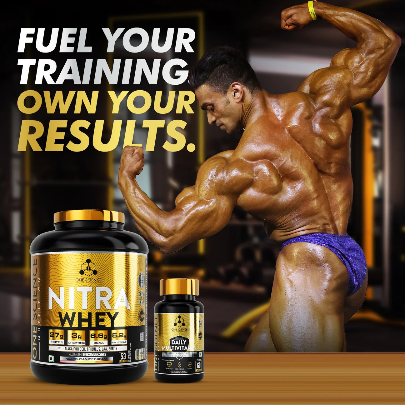 One Science Nitra Whey 4lbs + Free Multivitamin 60 Capsules Chocolate Brownie
