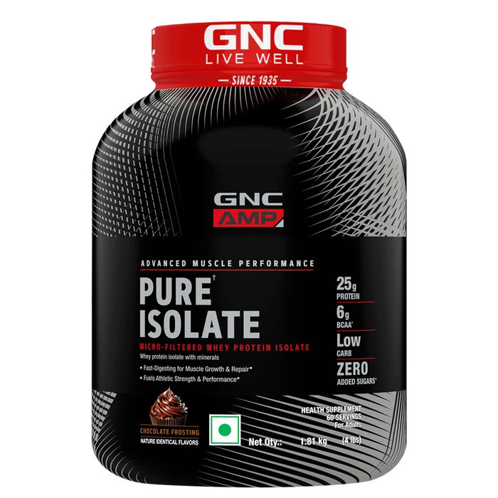 GNC AMP Pure Isolte Low Carb 2lbs Vanilla Custard