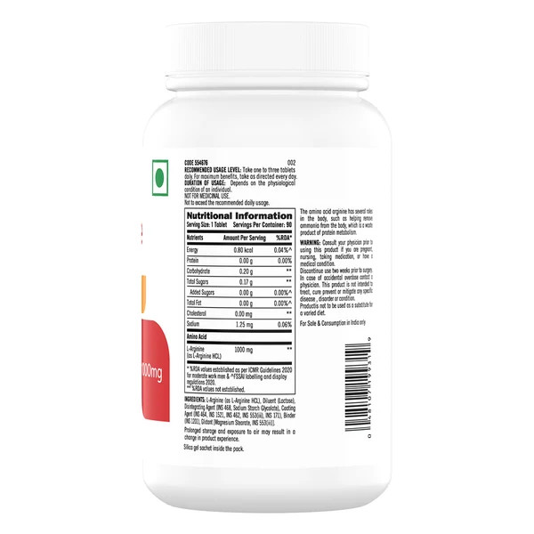 GNC L-Arginine 1000mg 90 Tablets
